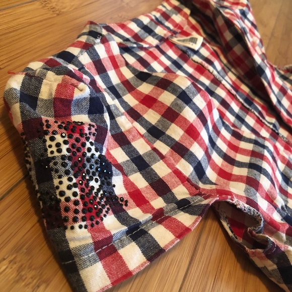 Plaid bottom tie crop top - Picture 3 of 5